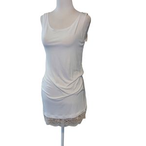 Logo Layers S Dress Knee Length Sleeveless white Lace. Dimensions pit-pit 16"